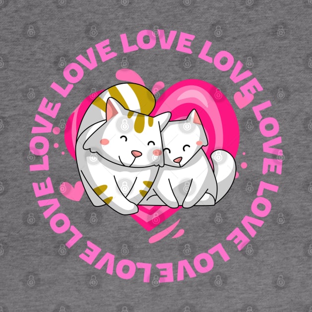 Love, Cats in Love, Hearts in Love, Cute Kittens by Vladimir Zevenckih